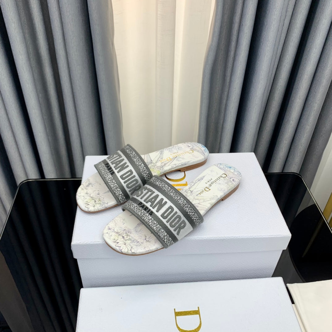 DIOR CD Mule Dway Slide 10mm Multi-motifs Style 54
