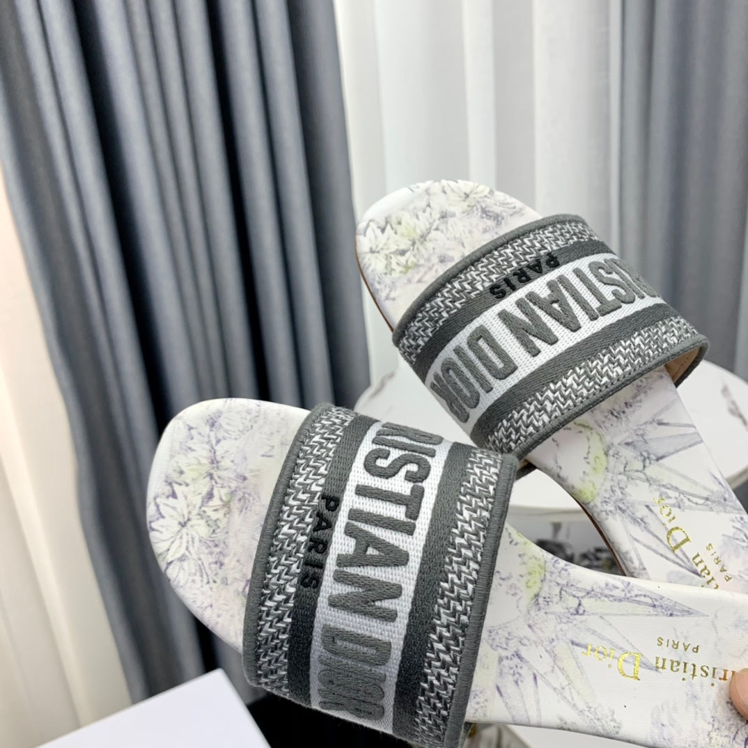 DIOR CD Mule Dway Slide 10mm Multi-motifs Style 54