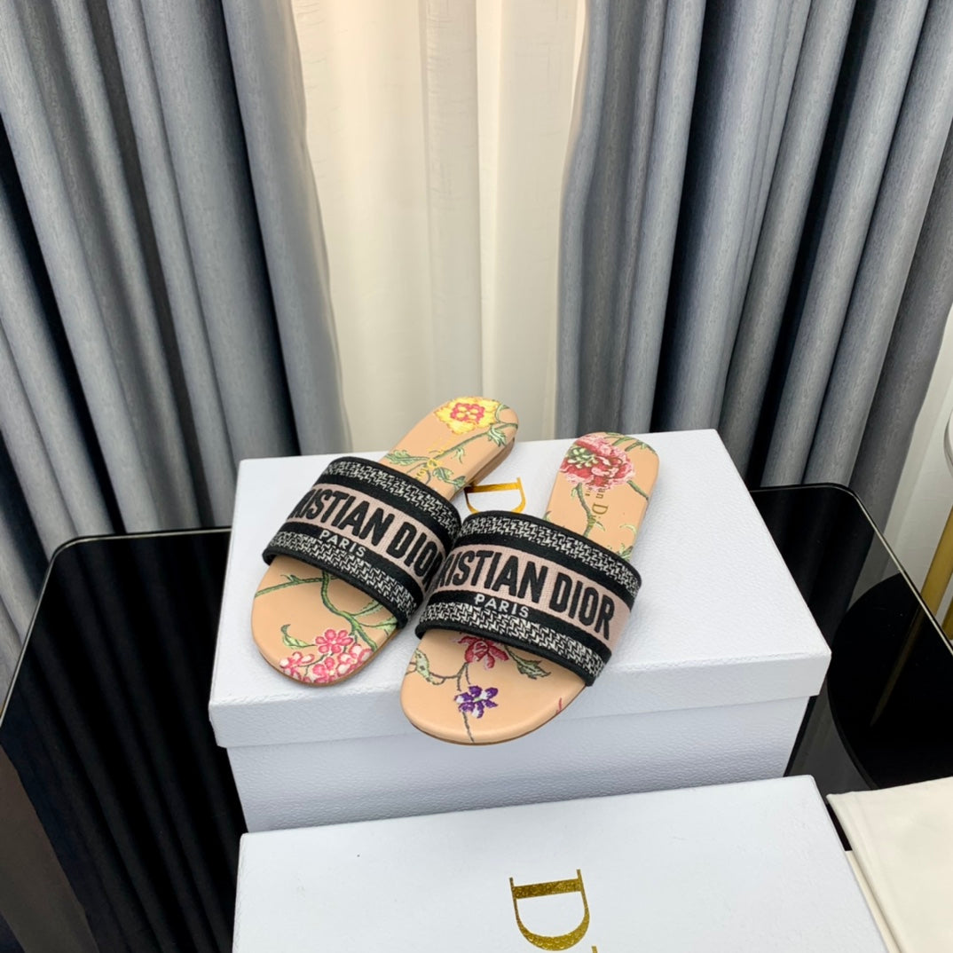 DIOR CD Mule Dway Slide 10mm Multi-motifs Style 53