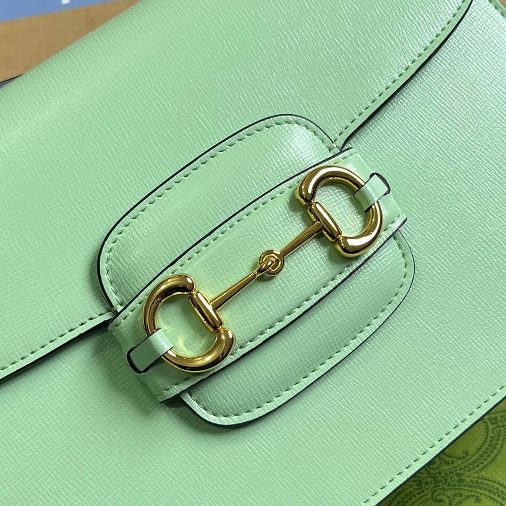 GUCCI HORSEBIT 1955 MINI BAG 25 IN LIGHT GREEN CALFSKIN