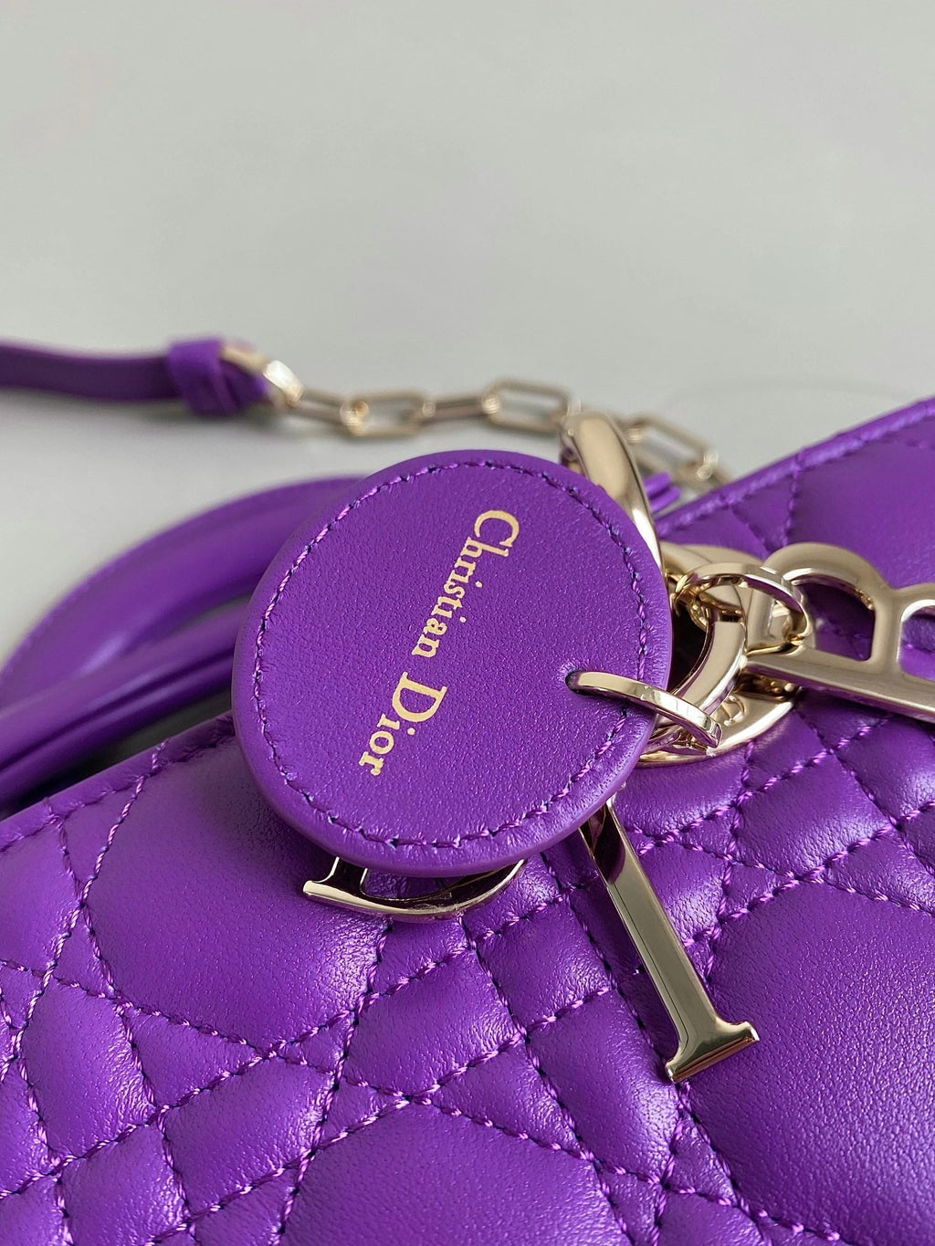 DIOR D-JOY BAG 22 IN VIOLET PURPLE LAMBSKIN