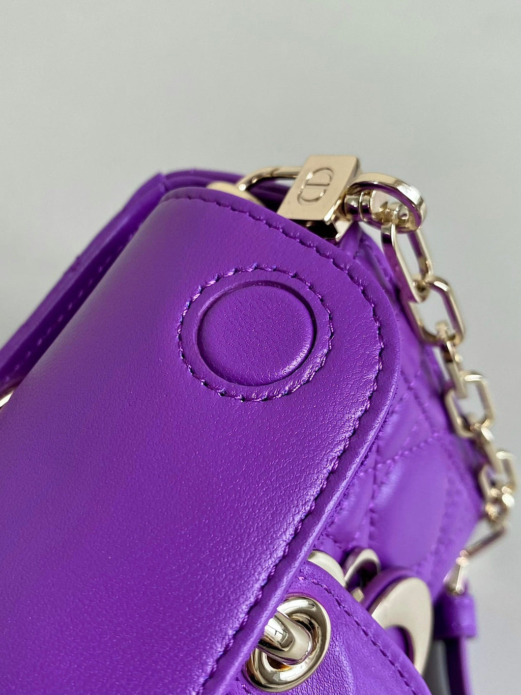 DIOR D-JOY BAG 22 IN VIOLET PURPLE LAMBSKIN