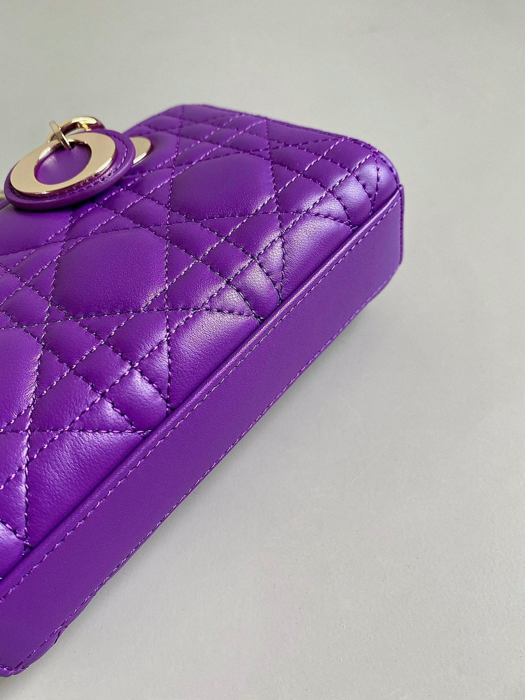 DIOR MINI D-JOY BAG 17 IN VIOLET PURPLE LAMBSKIN