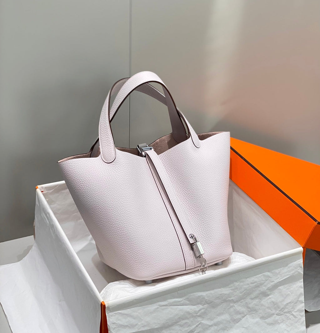 HERMES picotin lock 22 soft pink togo shw