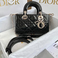 DIOR MINI D-JOY BAG 17 IN BLACK LAMBSKIN