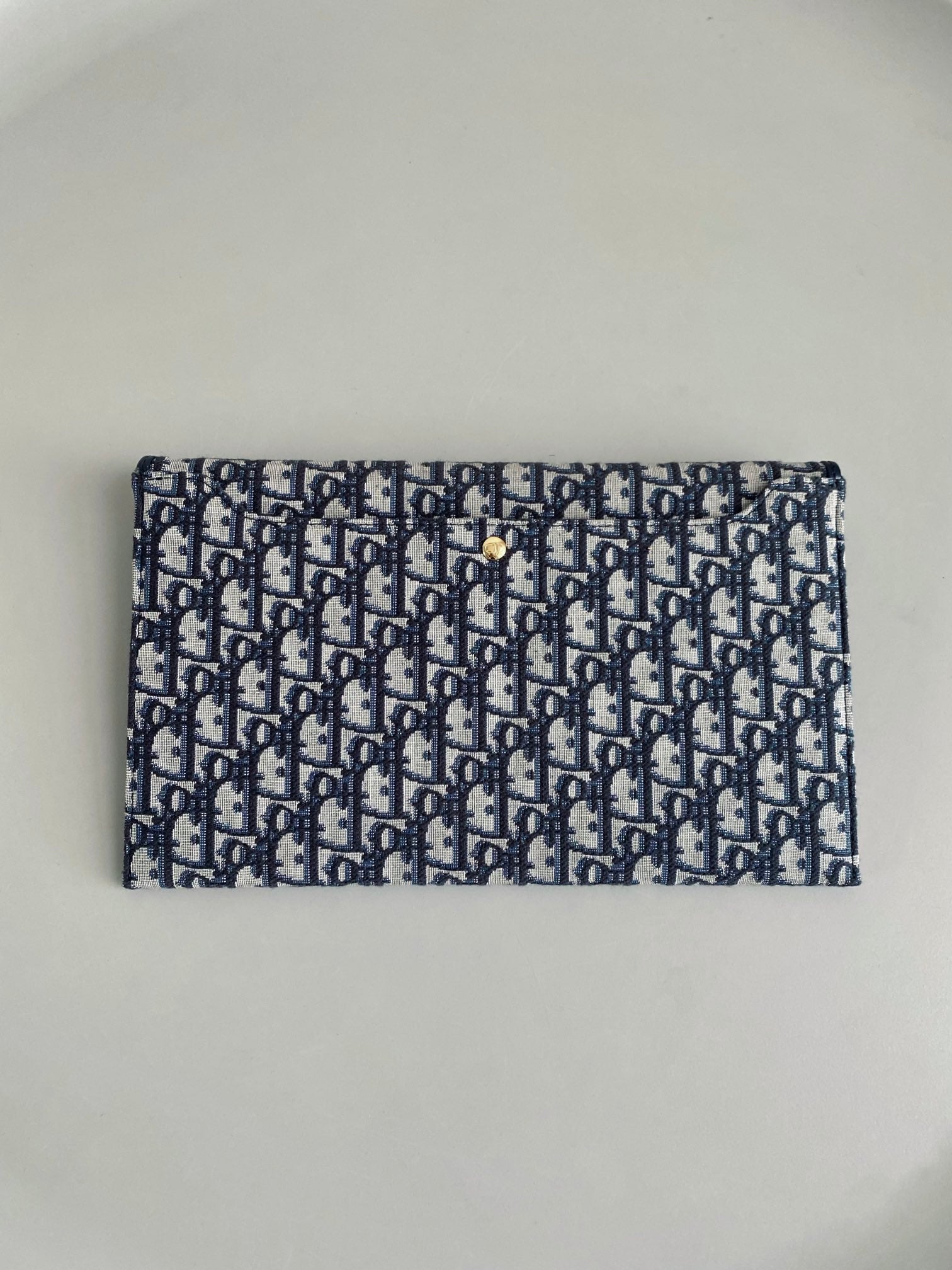 DIOR CD 30 CLUTCH BAG IN BLUE OBLIQUE JACQUARD