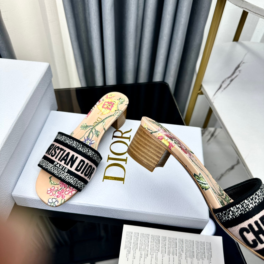 DIOR CD Mule Dway Heeled Slide 45mm Style 71