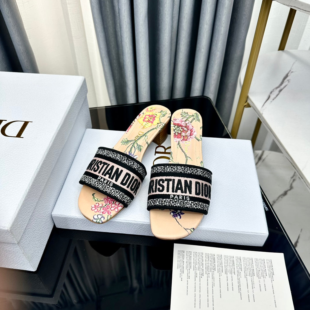DIOR CD Mule Dway Heeled Slide 45mm Style 71