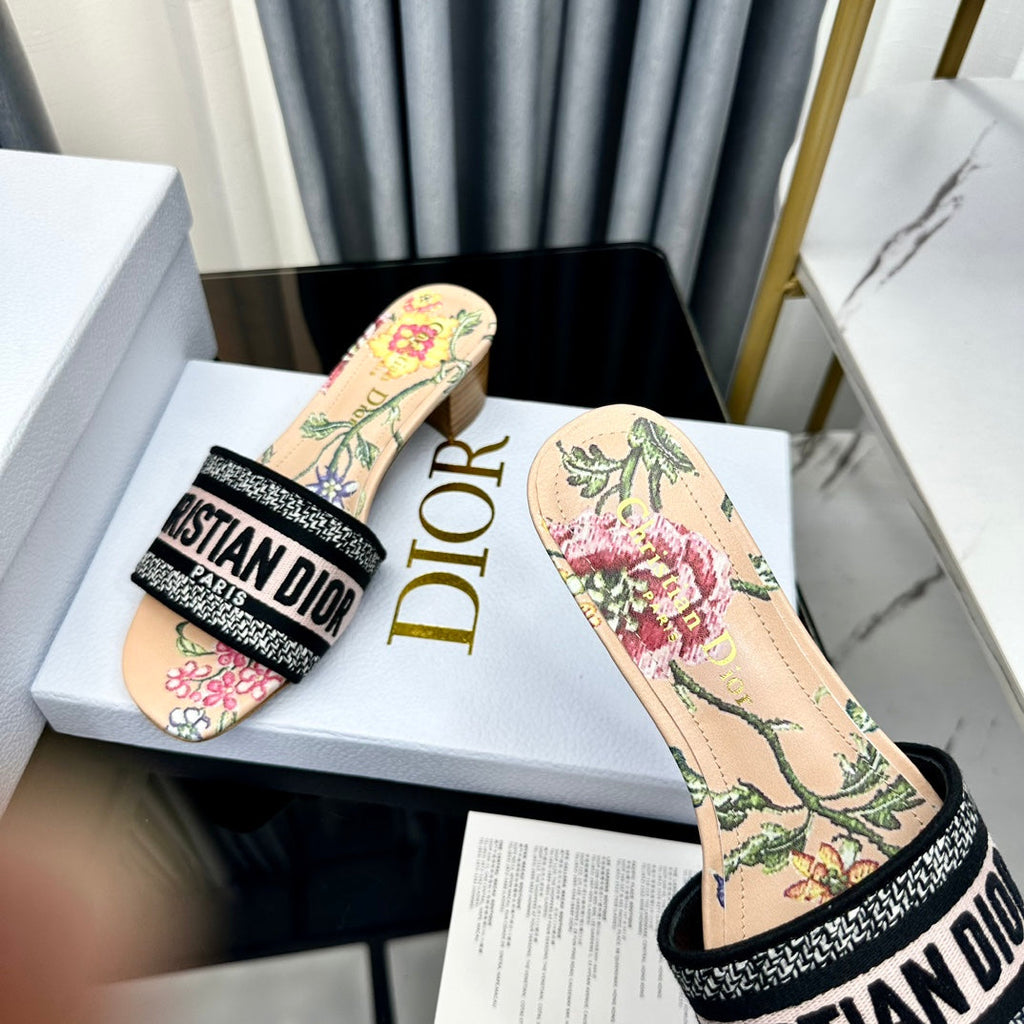 DIOR CD Mule Dway Heeled Slide 45mm Style 71