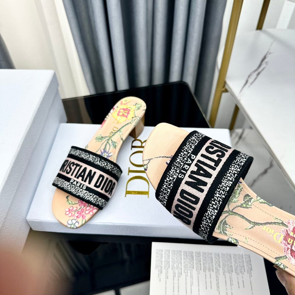 DIOR CD Mule Dway Heeled Slide 45mm Style 71