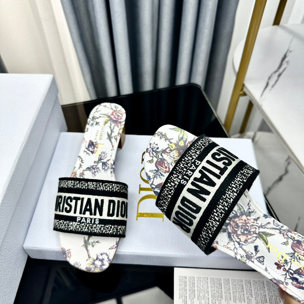 DIOR CD Mule Dway Heeled Slide 45mm Style 69