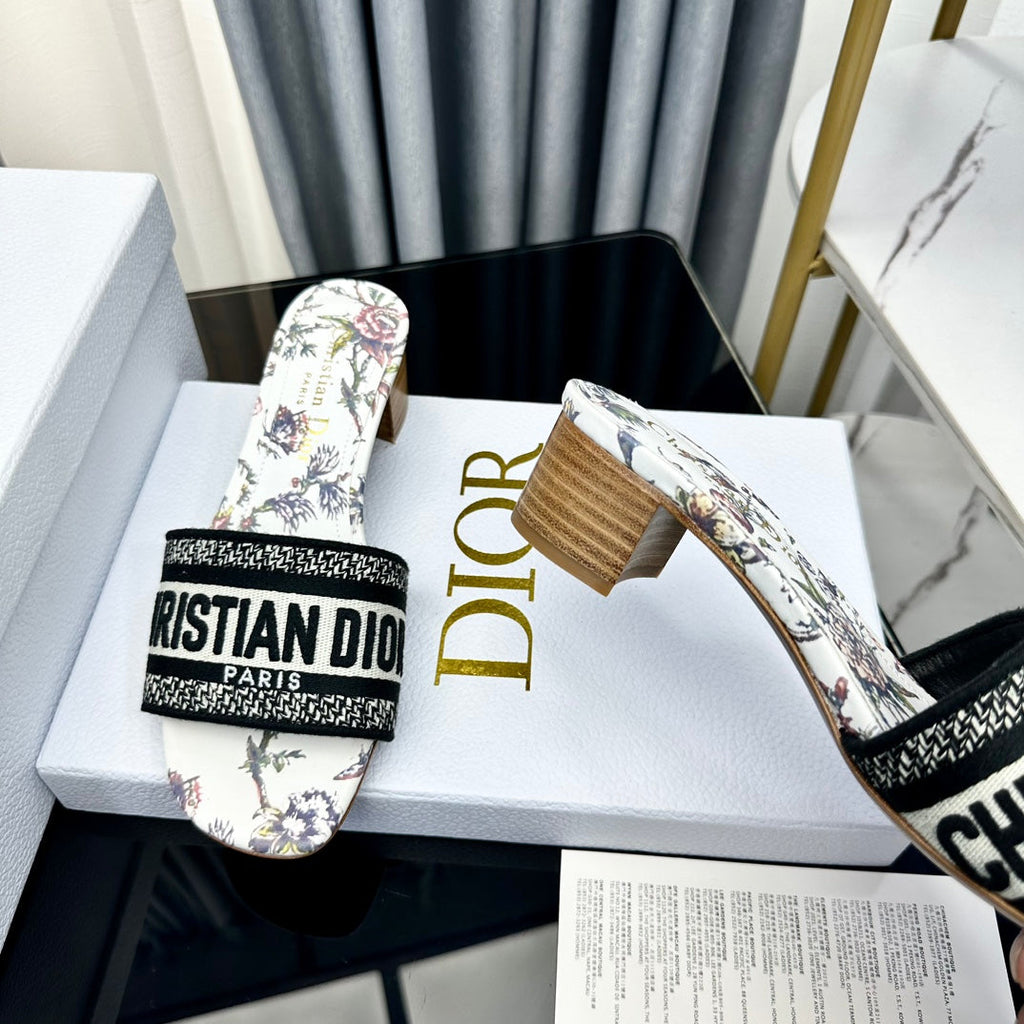 DIOR CD Mule Dway Heeled Slide 45mm Style 69
