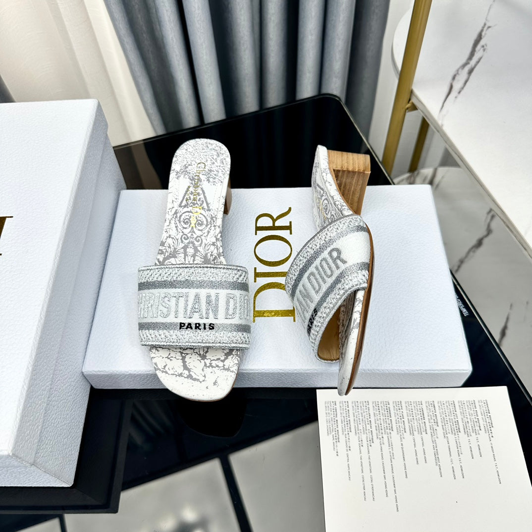 DIOR CD Mule Dway Heeled Slide 45mm Style 68