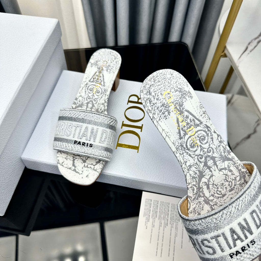 DIOR CD Mule Dway Heeled Slide 45mm Style 68