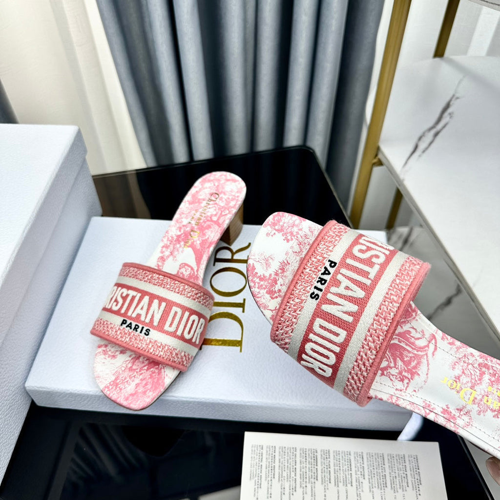 DIOR CD Mule Dway Heeled Slide 45mm Style 67