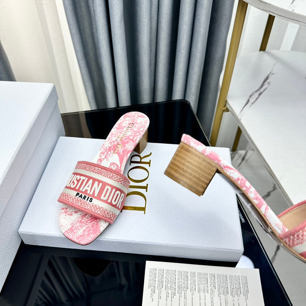 DIOR CD Mule Dway Heeled Slide 45mm Style 67