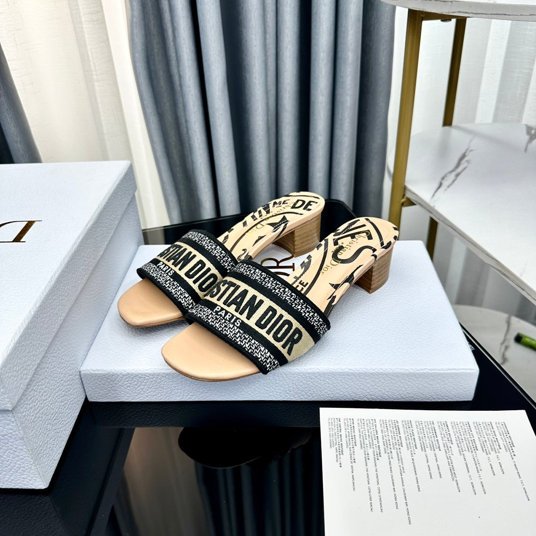 DIOR CD Mule Dway Heeled Slide 45mm Style 59