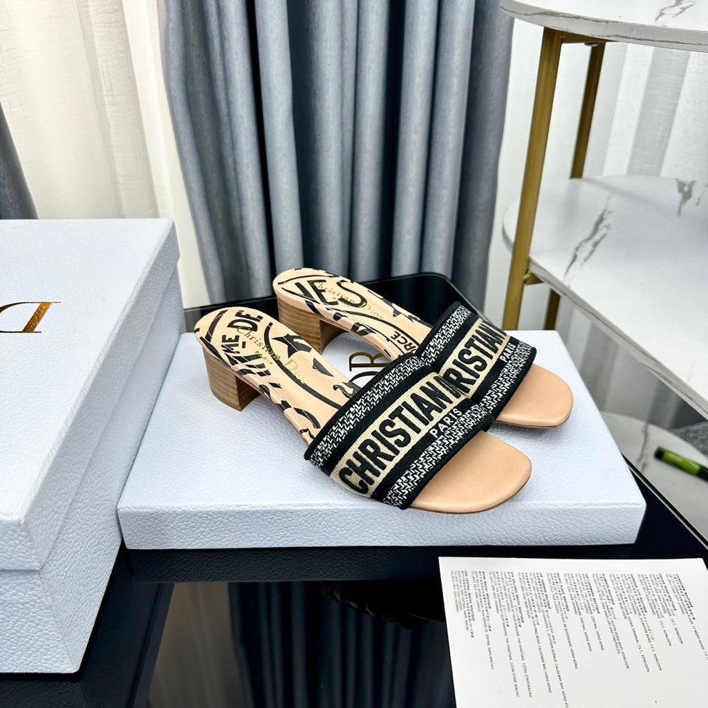 DIOR CD Mule Dway Heeled Slide 45mm Style 59