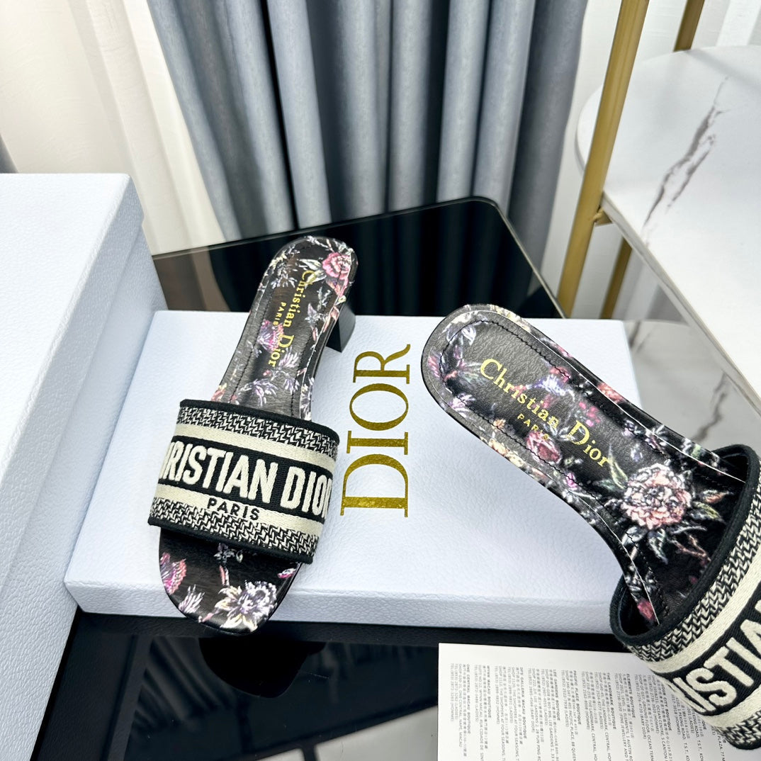 DIOR CD Mule Dway Heeled Slide 45mm Style 58