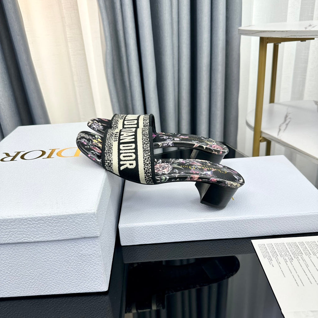 DIOR CD Mule Dway Heeled Slide 45mm Style 58