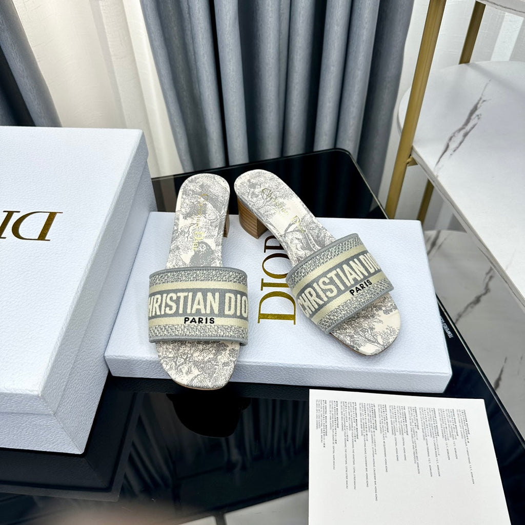 DIOR CD Mule Dway Heeled Slide 45mm Style 57