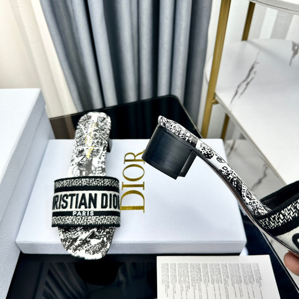 DIOR CD Mule Dway Heeled Slide 45mm Style 56