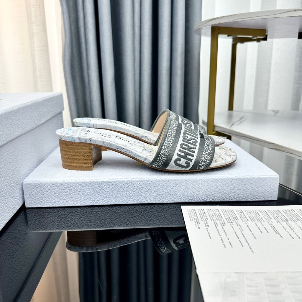 DIOR CD Mule Dway Heeled Slide 45mm Style 55