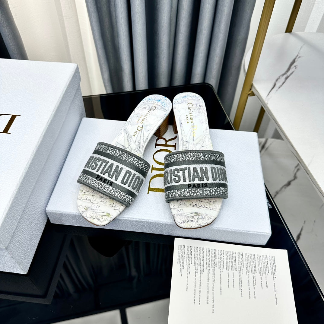DIOR CD Mule Dway Heeled Slide 45mm Style 55