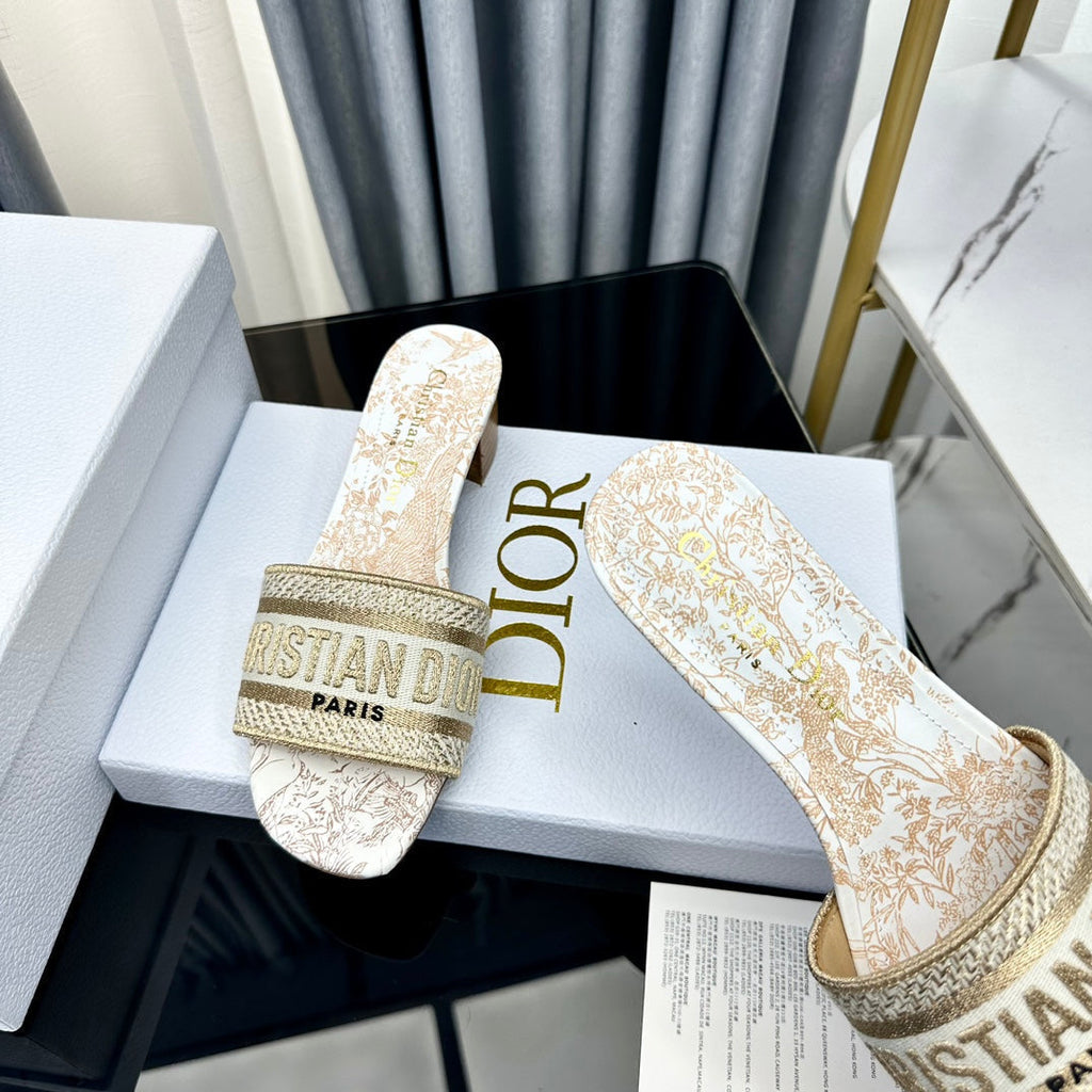 DIOR CD Mule Dway Heeled Slide 45mm Style 83