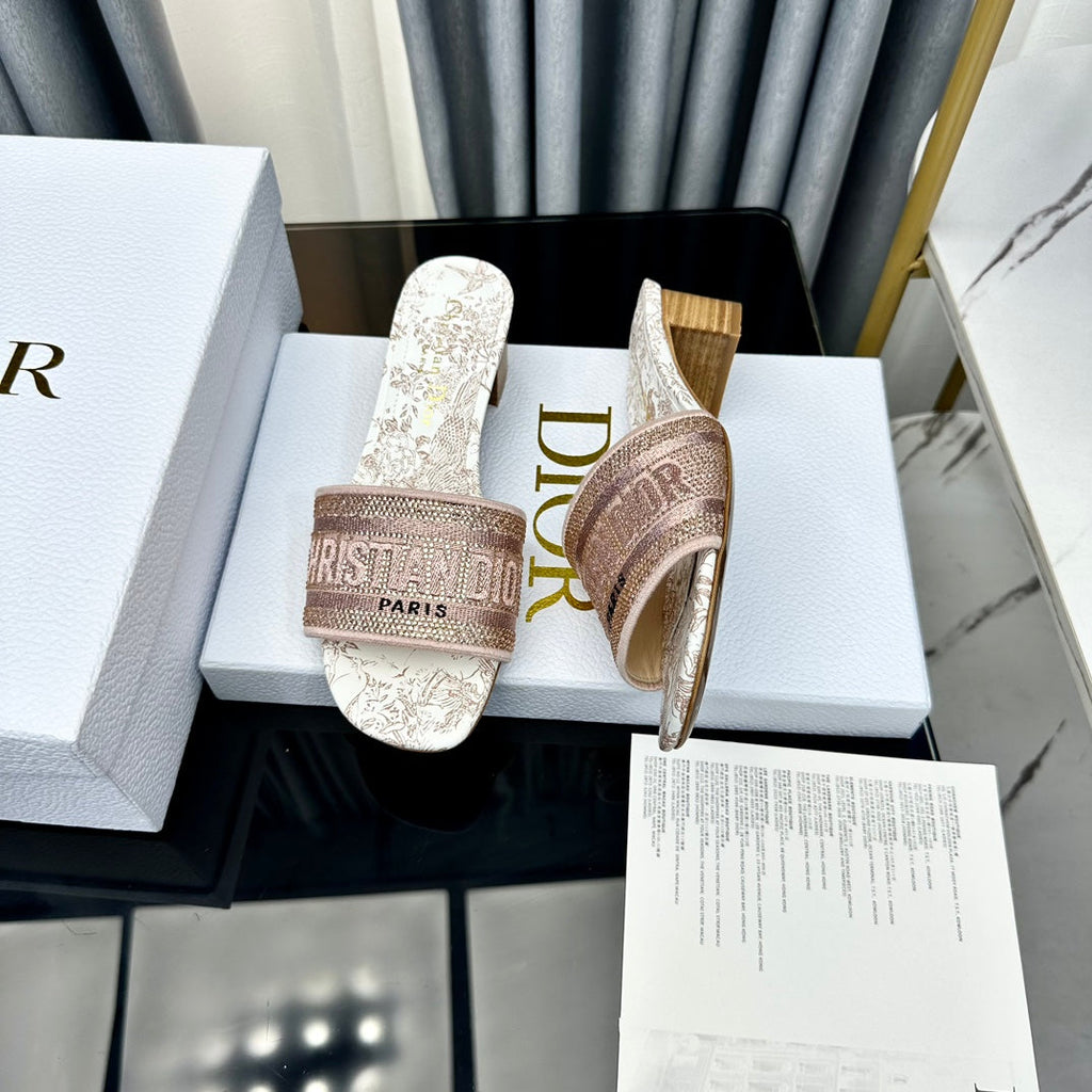 DIOR CD Mule Dway Heeled Slide 45mm Style 81
