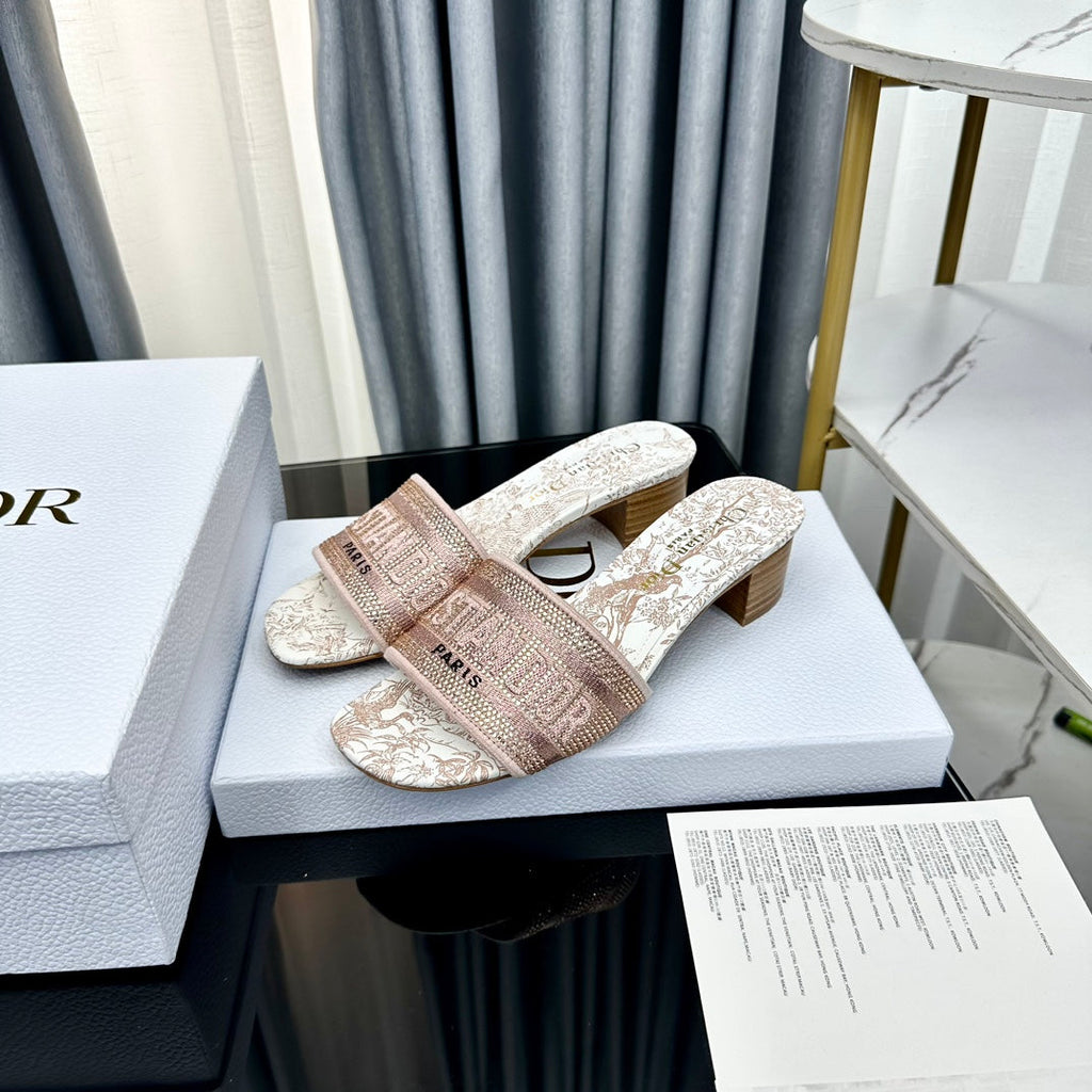 DIOR CD Mule Dway Heeled Slide 45mm Style 81