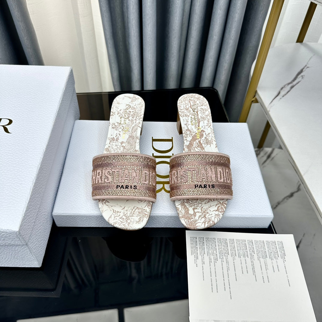 DIOR CD Mule Dway Heeled Slide 45mm Style 84