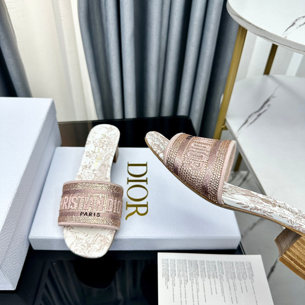 DIOR CD Mule Dway Heeled Slide 45mm Style 84