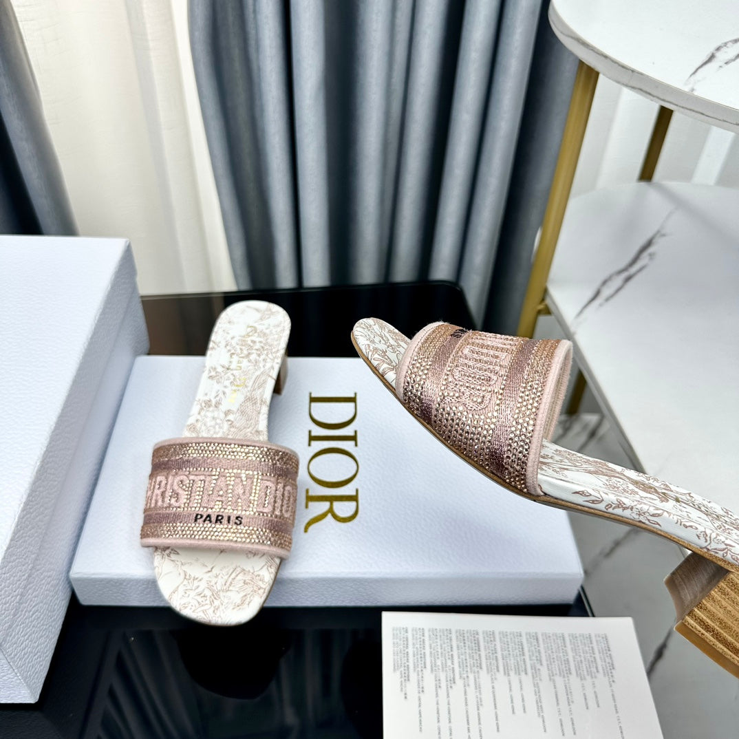 DIOR CD Mule Dway Heeled Slide 45mm Style 84