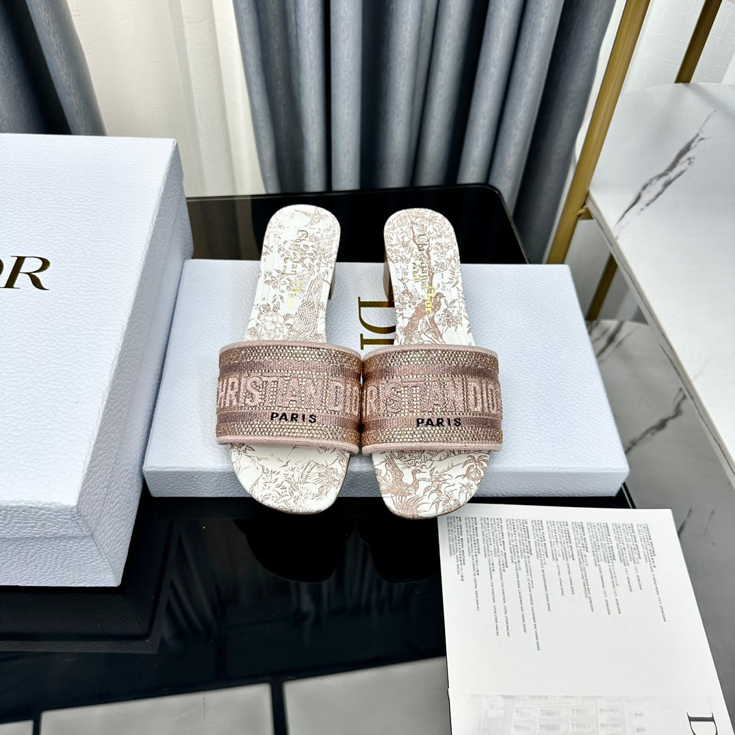DIOR CD Mule Dway Heeled Slide 45mm Style 84