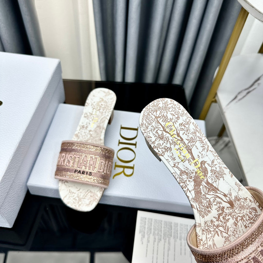 DIOR CD Mule Dway Heeled Slide 45mm Style 84