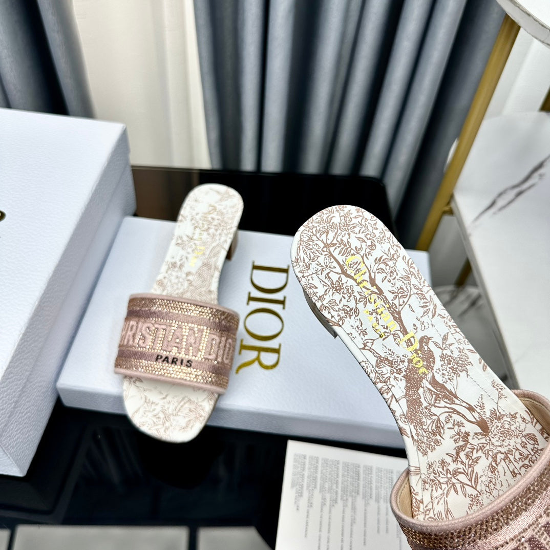 DIOR CD Mule Dway Heeled Slide 45mm Style 84