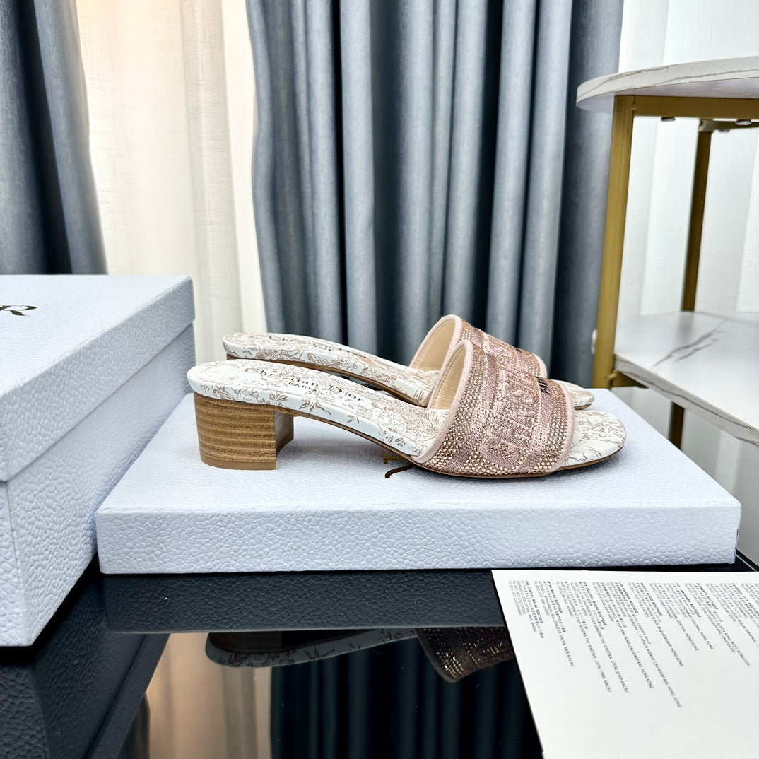 DIOR CD Mule Dway Heeled Slide 45mm Style 84