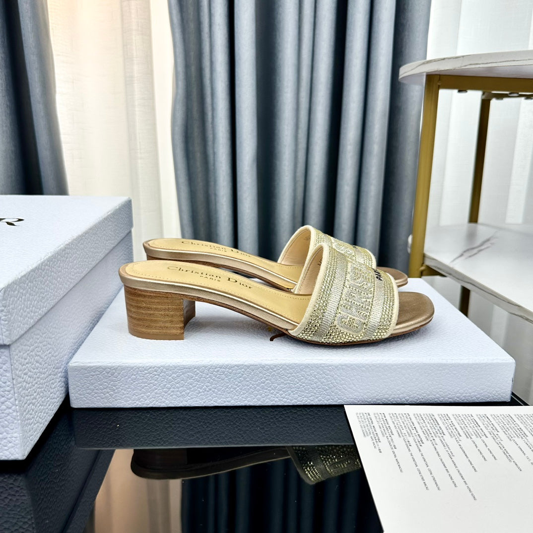 DIOR CD Mule Dway Heeled Slide 45mm Style 80