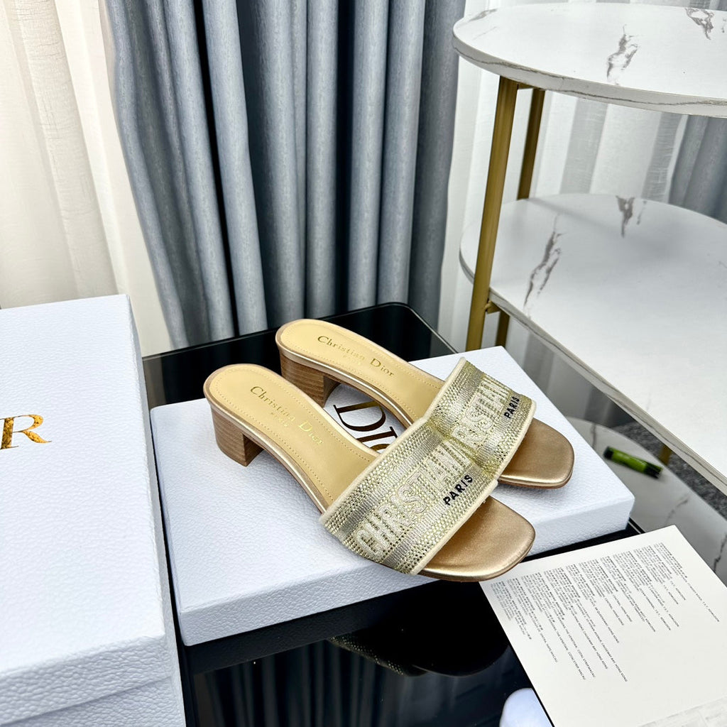 DIOR CD Mule Dway Heeled Slide 45mm Style 80