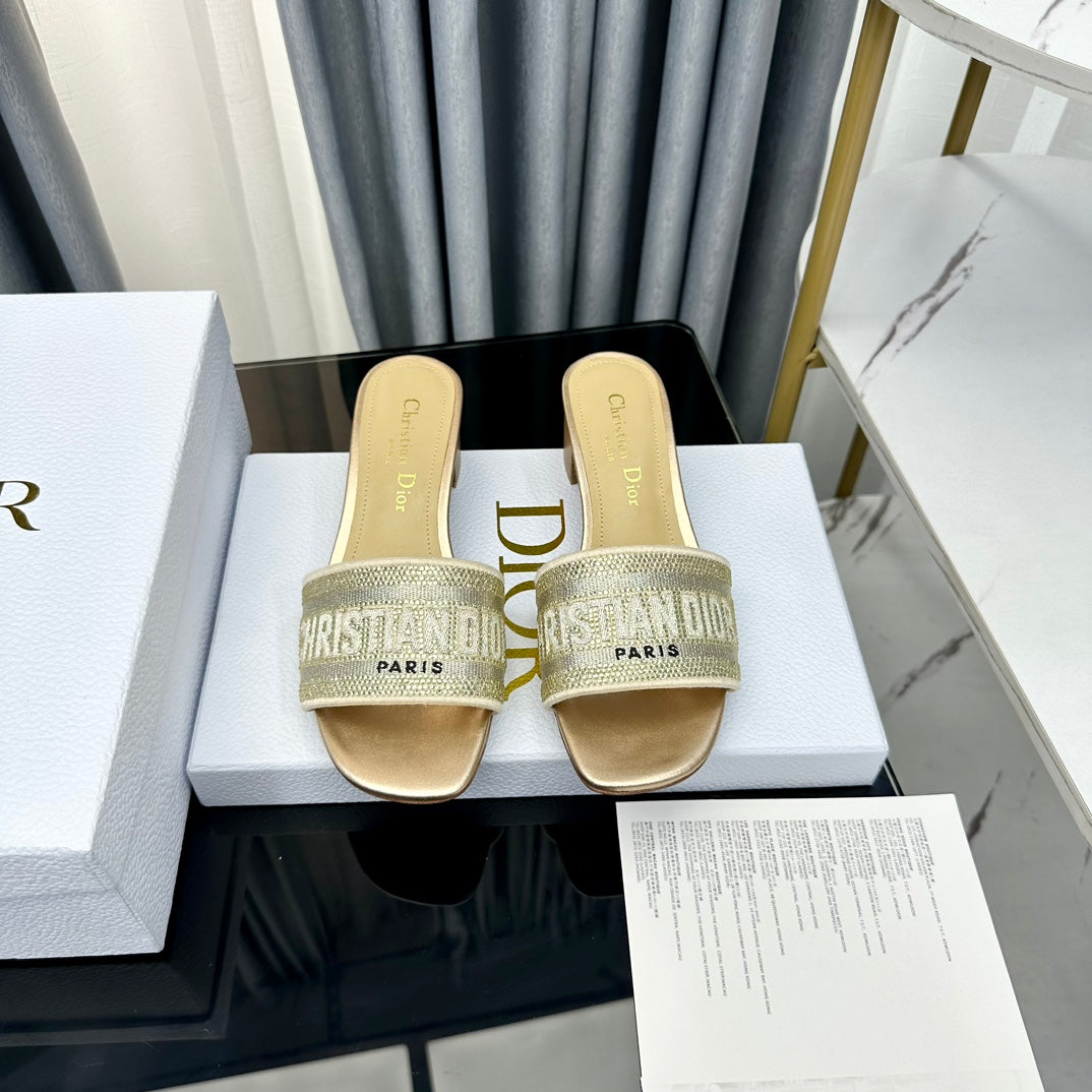 DIOR CD Mule Dway Heeled Slide 45mm Style 80
