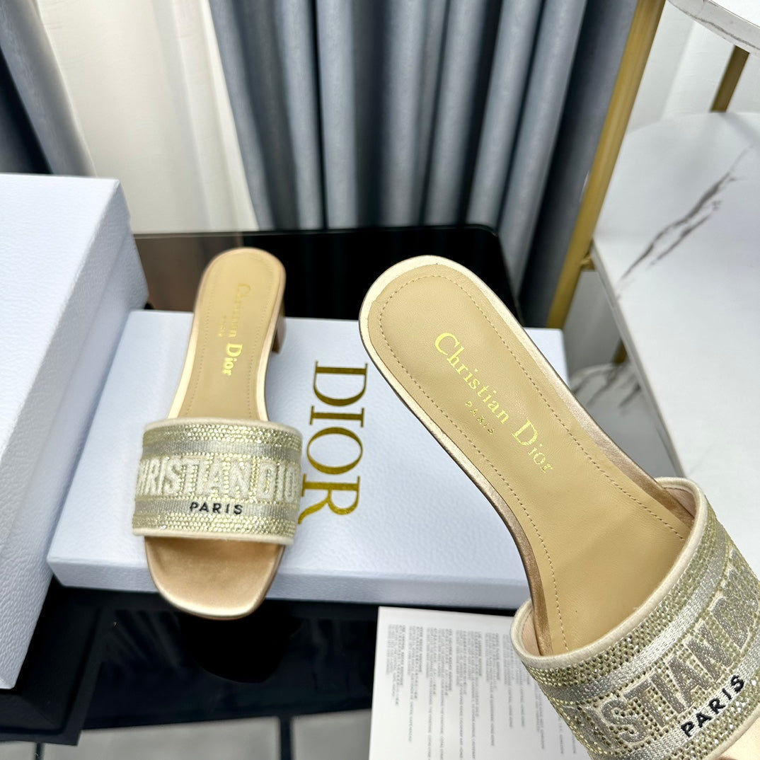 DIOR CD Mule Dway Heeled Slide 45mm Style 80