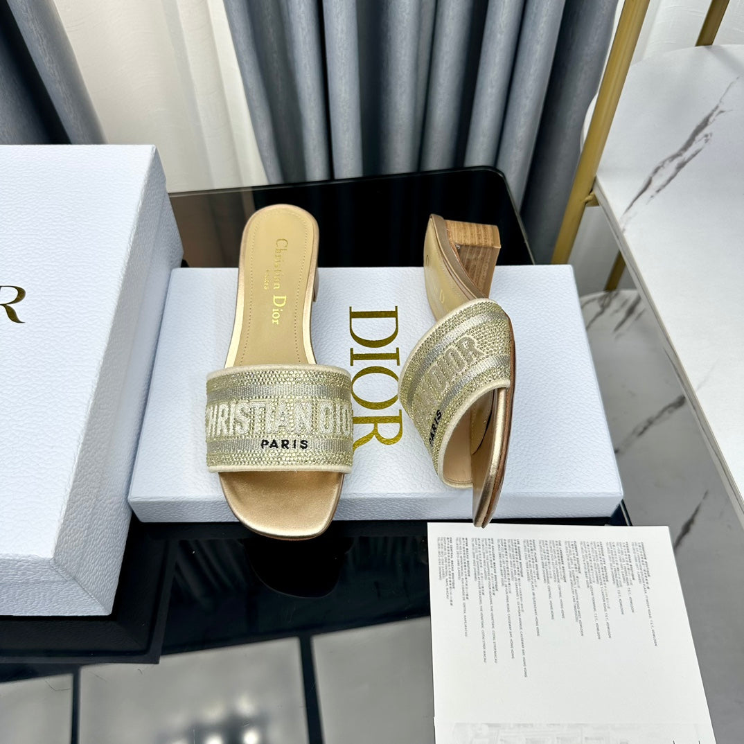 DIOR CD Mule Dway Heeled Slide 45mm Style 80