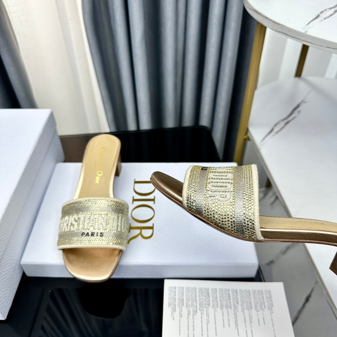 DIOR CD Mule Dway Heeled Slide 45mm Style 80