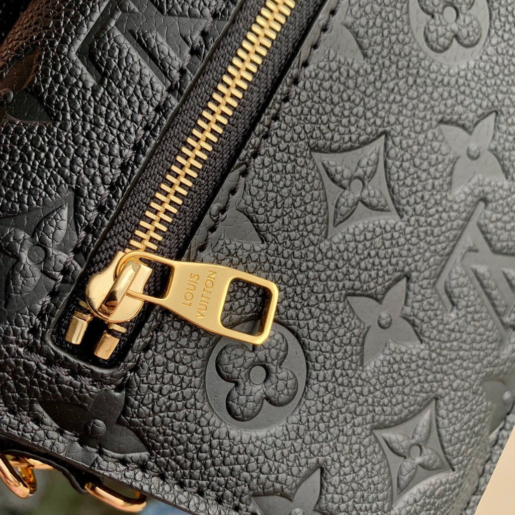 LOUIS VUITTON POCHETTE MÉTIS EAST WEST 21 IN GUN METAL EMBOSSED CALFSKIN GOLD HARDWARE