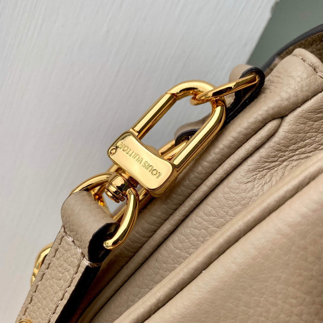 LOUIS VUITTON POCHETTE MÉTIS EAST WEST 21 IN BEIGE MONOGRAM EMPREINTE CALFSKIN EMBOSSED LOGO