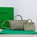 BOTTEGA VENETA Mini Cabat 20cm Light Green Lambskin Ghw
