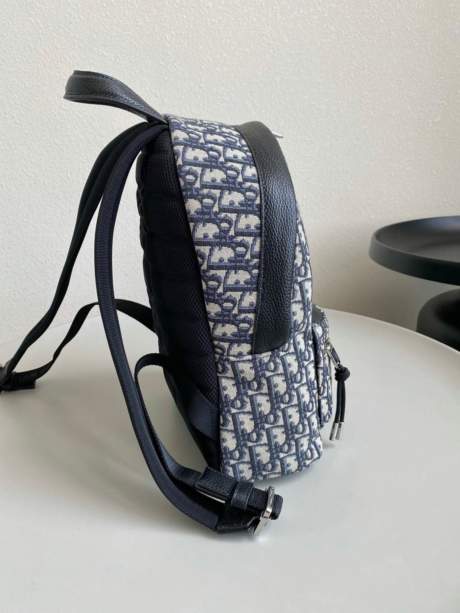 DIOR SMALL BACKPACK 32 BLUE OBLIQUE JACQUARD