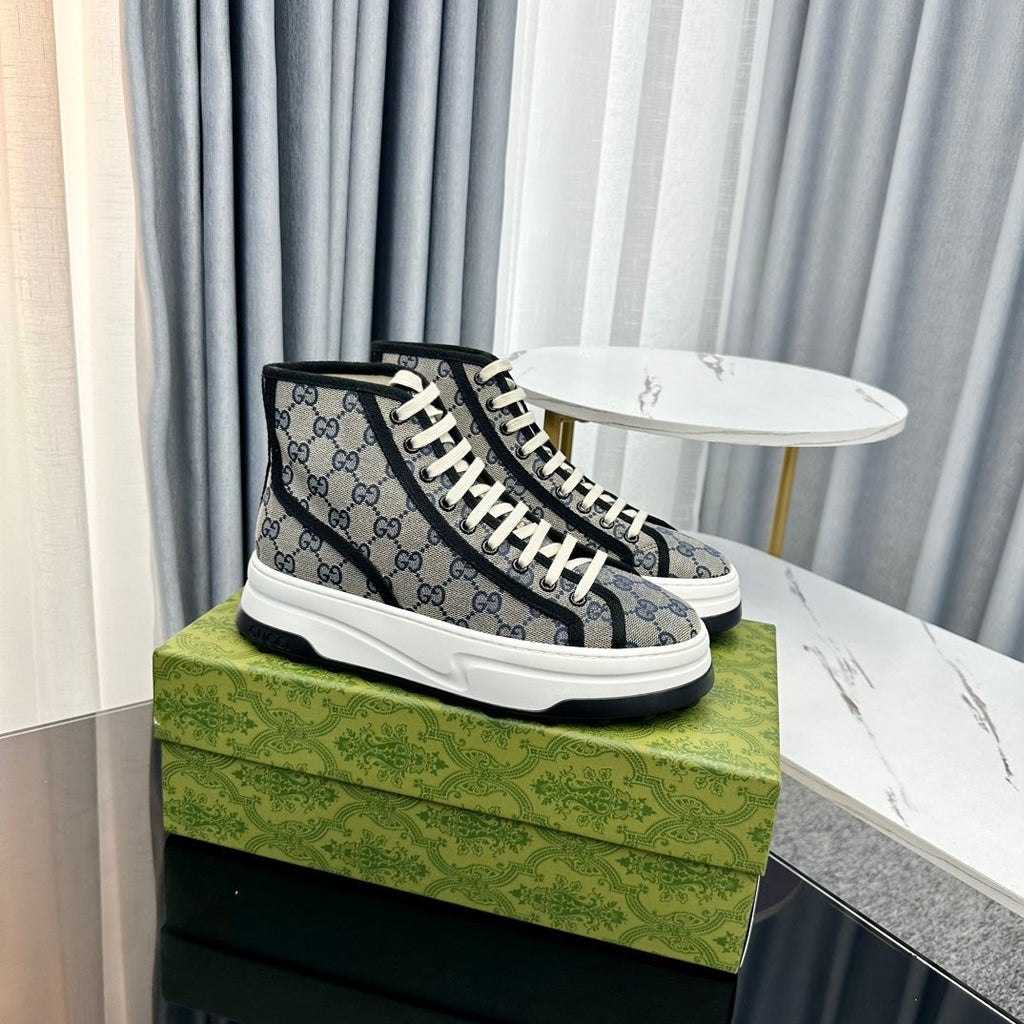 GUCCI HIGH TOP SNEAKER FLATFORM LEAD CANVAS