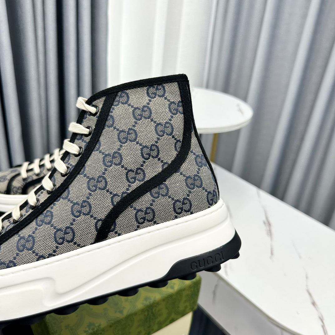 GUCCI HIGH TOP SNEAKER FLATFORM LEAD CANVAS